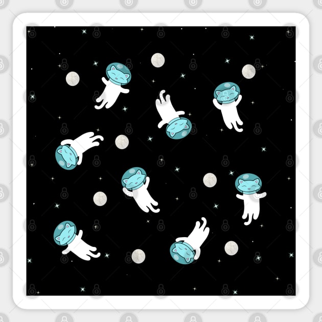 Cute little cats in space Sticker by Purrfect